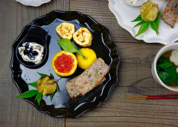 Mashiko Ware Black Tray Plate, Wakasama Pottery