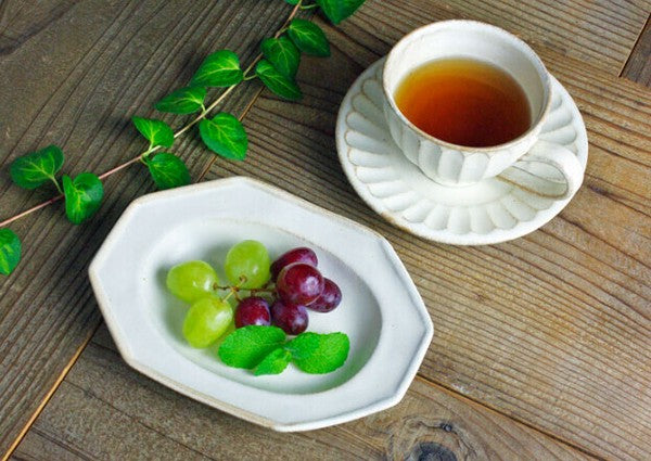 Mashiko Ware Oval Serving Plate Octagonal, Wakasama Pottery