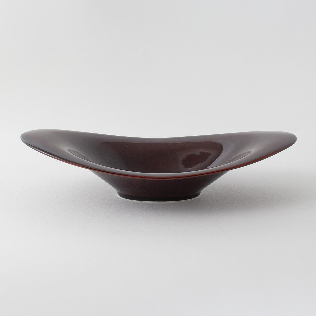 NIKKO Glossy Brown Oval Salad Bowl