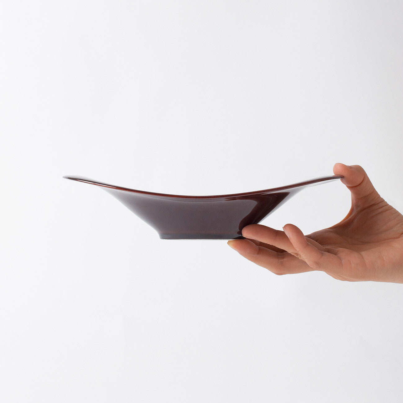 NIKKO Glossy Brown Oval Salad Bowl