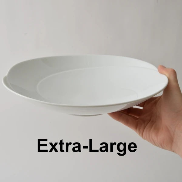 Hakusan Porcelain TOMOE Main Dish Deep Dish - Good Design Award Winner, white