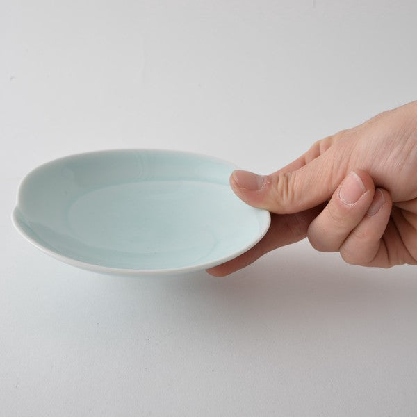 Hakusan Porcelain TOMOE Main Dish Deep Dish - Good Design Award Winner, light blue