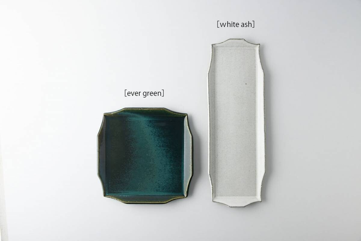 JYUZAN rim long plate (29cm x 10cm) - ever green