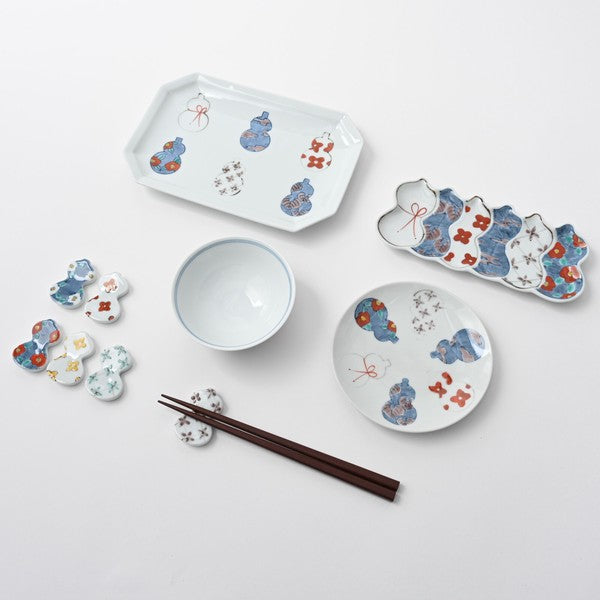 Arita Ware "Six Gourds" Rectangle Main Dish Plate by TOKUSHICHI KILN