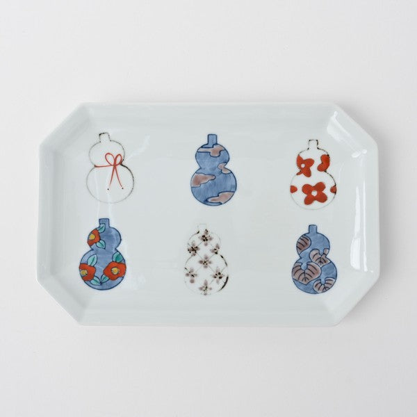 Arita Ware "Six Gourds" Rectangle Main Dish Plate by TOKUSHICHI KILN