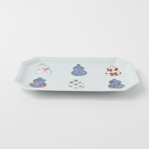 Arita Ware "Six Gourds" Rectangle Main Dish Plate by TOKUSHICHI KILN