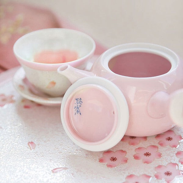 Taseigama Sakura Pink Handmade Kyusu Teapot and Teacup