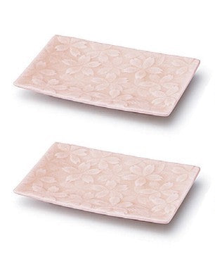 Minoware Cherry Blossoms Sakura Rectangular Plates - miyama深山食器