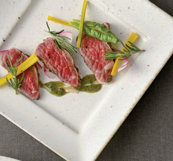 Miyama "cadre" 24cm square plate, white variegated glaze