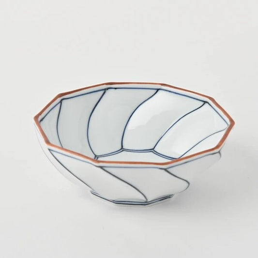 Koringama Twisted Line Japanese Side Dish Bowl, Blue