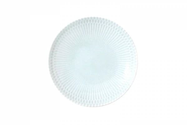 Oda Pottery SAZANAMI "Ripple" series plate, Light Bluish Green