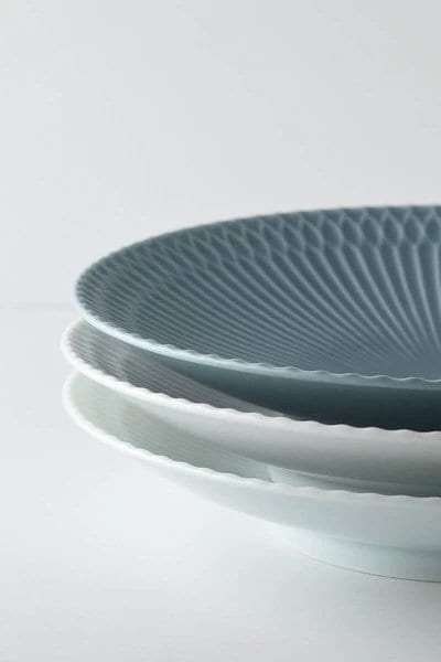 Oda Pottery SAZANAMI "Ripple" series plate, Blue Gray