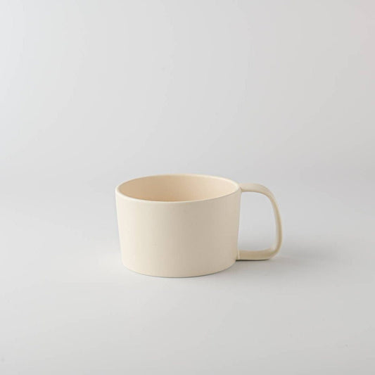 Yamatsu KONARE "moment" coffee mug and saucer - Cream Color 晋山窯