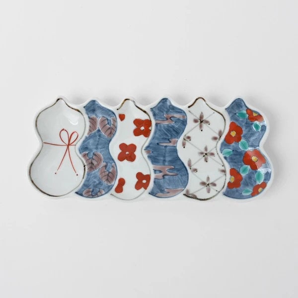 Arita Ware "Six Gourds" Rectangle Plate by TOKUSHICHI KILN 徳永製陶所 徳七窯