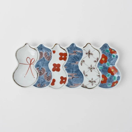 Arita Ware "Six Gourds" Rectangle Plate by TOKUSHICHI KILN 徳永製陶所 徳七窯