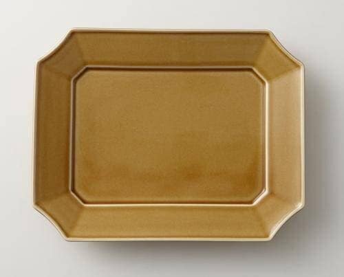 Mizu-mizu Square/Rectangle Plate - Oda Pottery X Fukuyama X Rina Ono, Light Brown