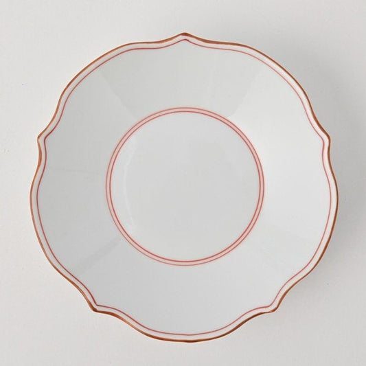 Koringama Flower-Shaped Deep dish with Rusted Edge (Red)
