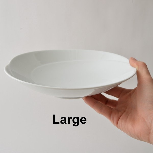 Hakusan Porcelain TOMOE Main Dish Deep Dish - Good Design Award Winner, white