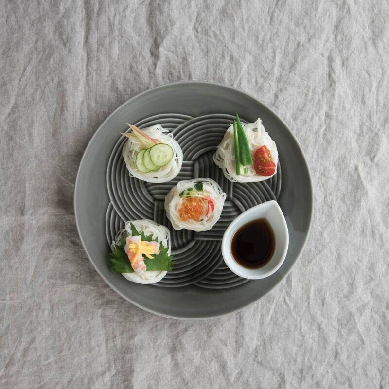Oda Pottery Musubi 25.5cm Plate, Dark Grey