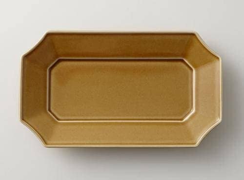 Mizu-mizu Square/Rectangle Plate - Oda Pottery X Fukuyama X Rina Ono, Light Brown