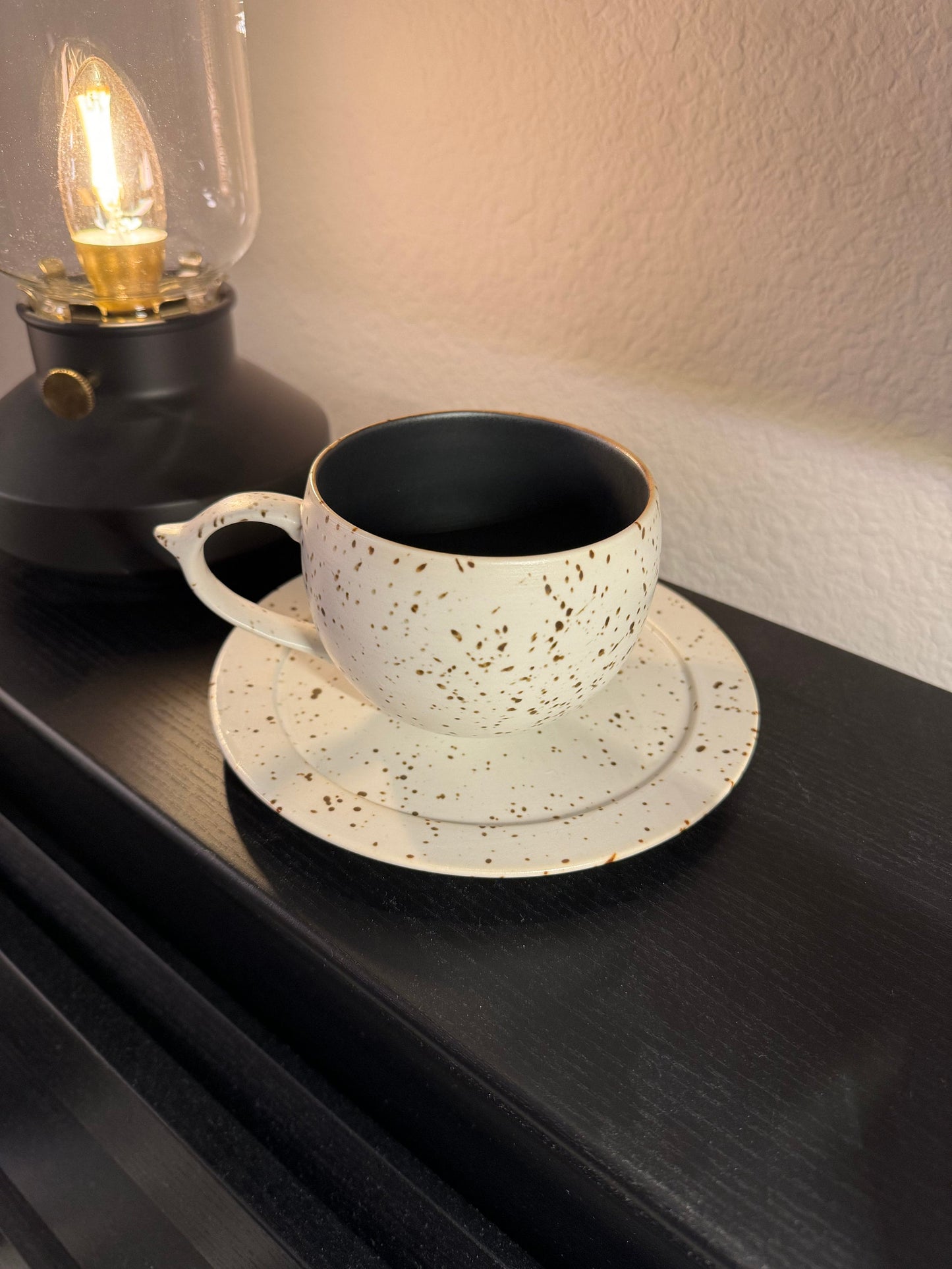 Aritaware B&W Sabi Series cafe au lait Mug and Plate