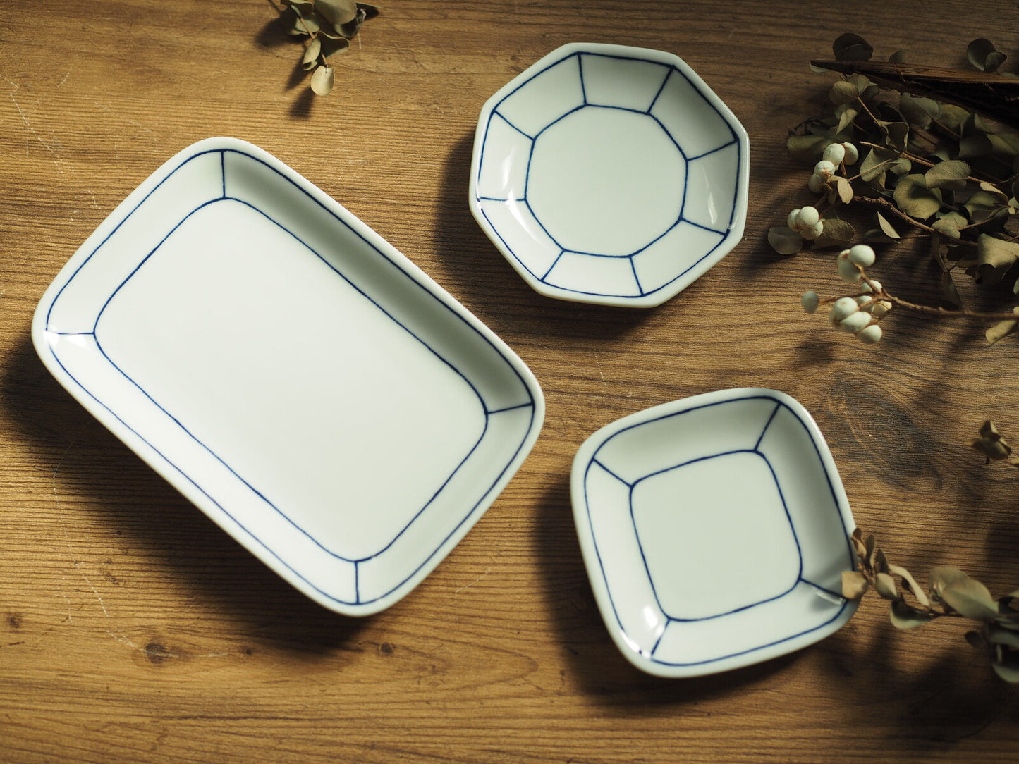 Assortment Set of 3 Blue and White Side Dishes - KANESE NODA 記幸窯