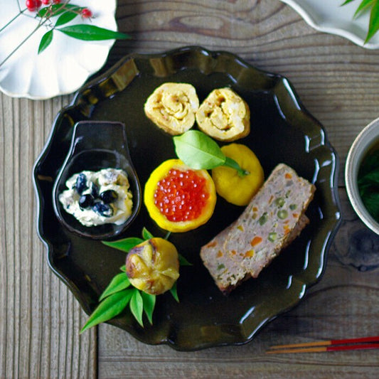 Mashiko Ware Black Tray Plate, Wakasama Pottery