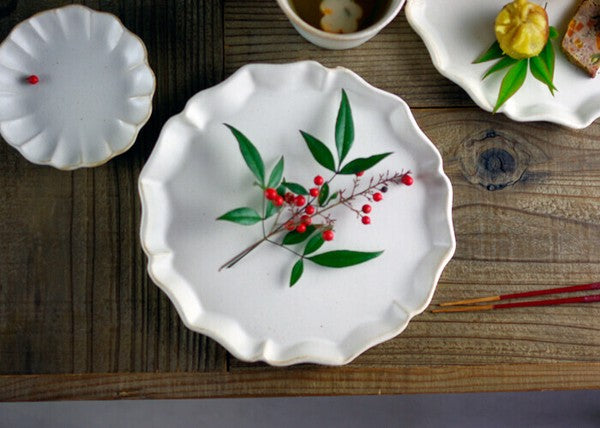 Mashiko Ware White Tray Plate, Wakasama Pottery