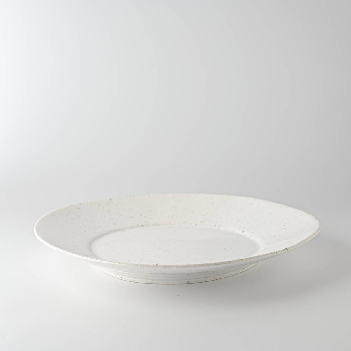 Miyama "cadre" round dinner plate, white variegated glaze
