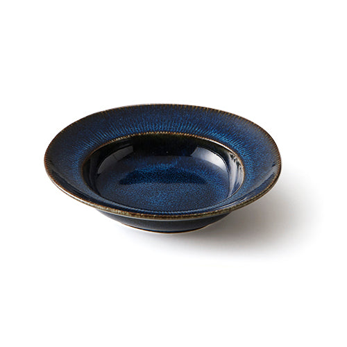 Miyama "cadre" coupe plate, indigo blue glaze