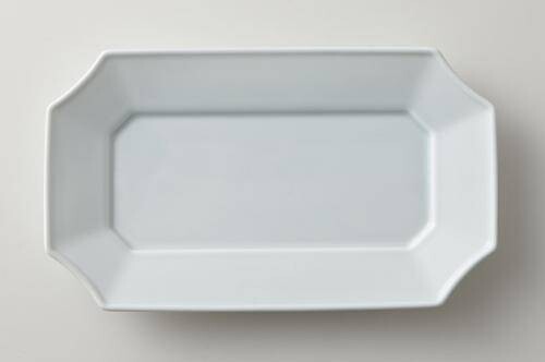 Mizu-mizu Square/Rectangle Plate - Oda Pottery X Fukuyama X Rina Ono, Bluish White