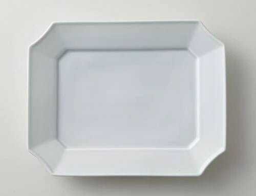 Mizu-mizu Square/Rectangle Plate - Oda Pottery X Fukuyama X Rina Ono, Bluish White