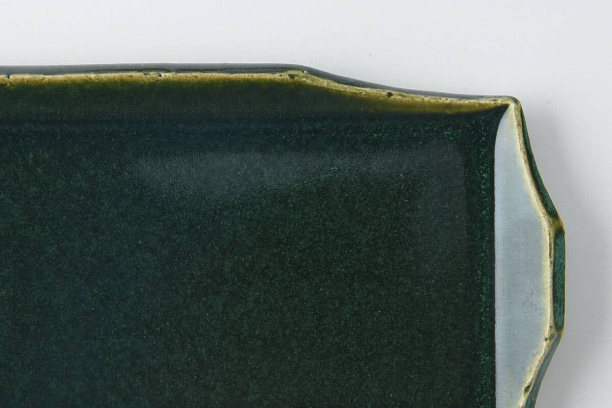 JYUZAN rim long plate (29cm x 10cm) - ever green