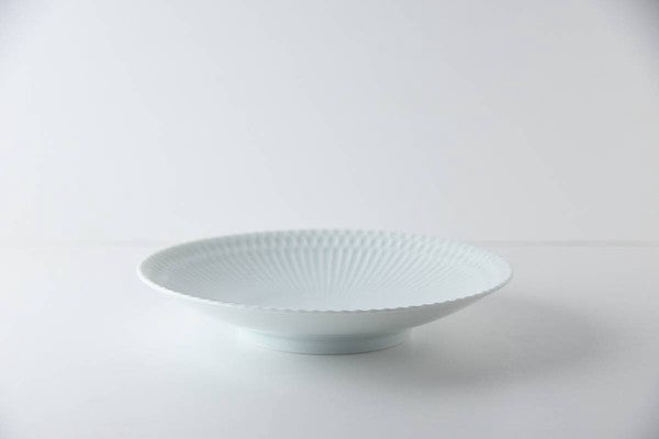 Oda Pottery SAZANAMI "Ripple" series plate, White