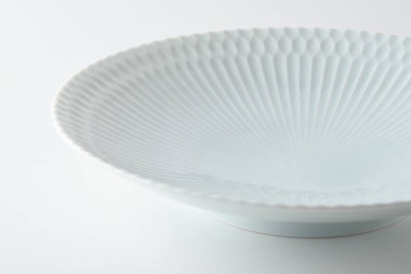 Oda Pottery SAZANAMI "Ripple" series plate, White