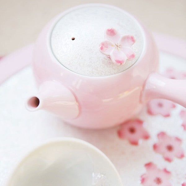 Taseigama Sakura Pink Handmade Kyusu Teapot and Teacup
