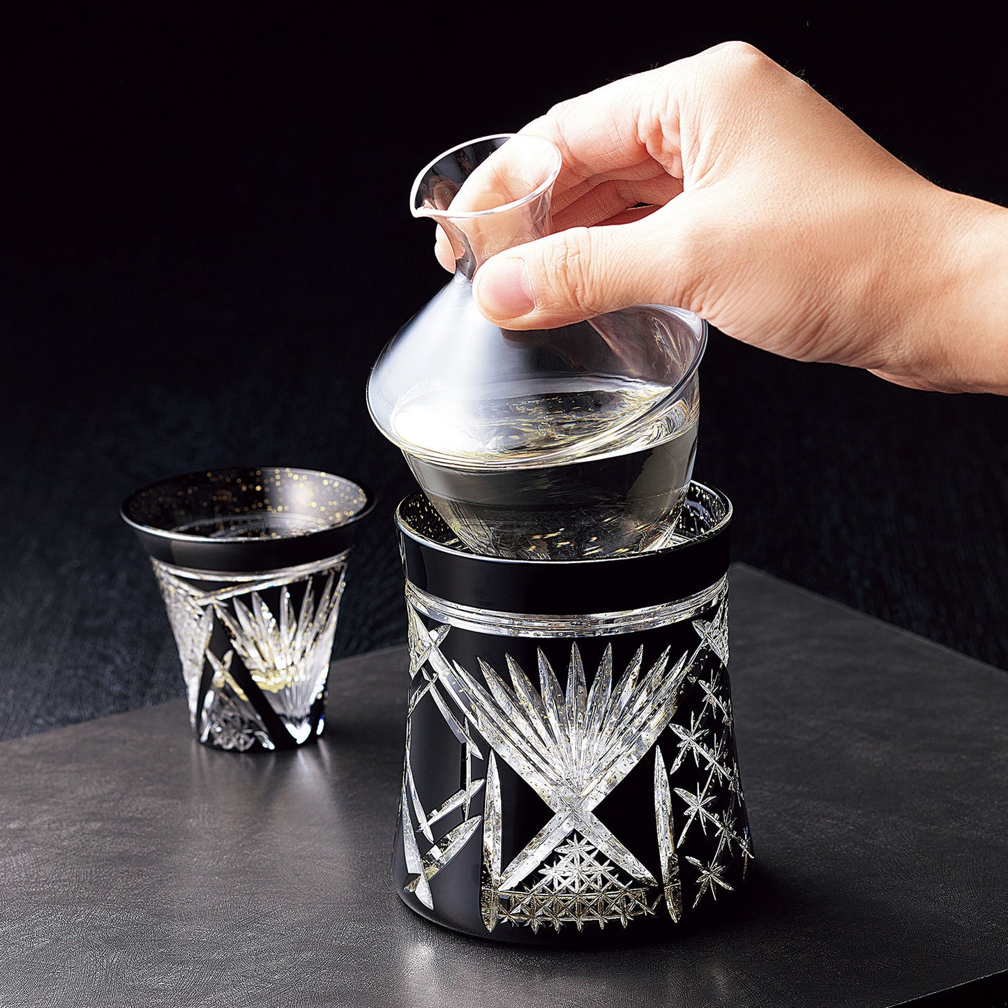 Yachiyo-cut Faceted Sake Set