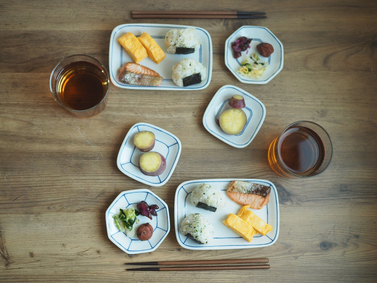Assortment Set of 3 Blue and White Side Dishes - KANESE NODA 記幸窯