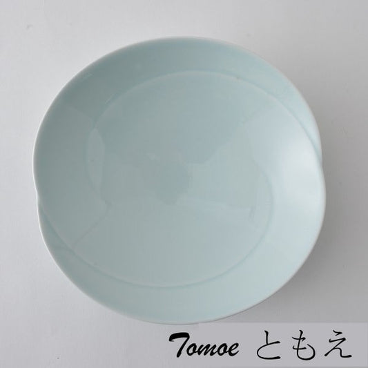 Hakusan Porcelain TOMOE Main Dish Deep Dish - Good Design Award Winner, light blue